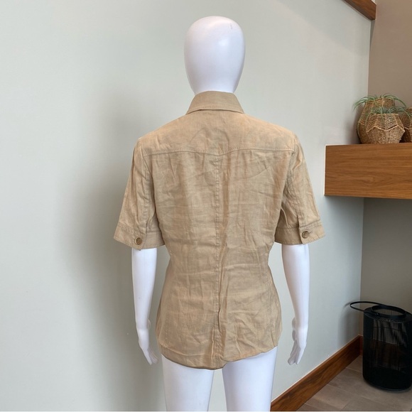 Elie Tahari linen button down shirt, Size 8 - Picture 6 of 10
